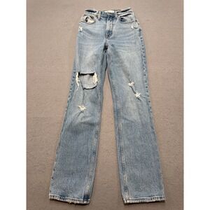Abercrombie & Fitch Jeans Women's 24/00R Blue 90s Straight Ultra High Distressed